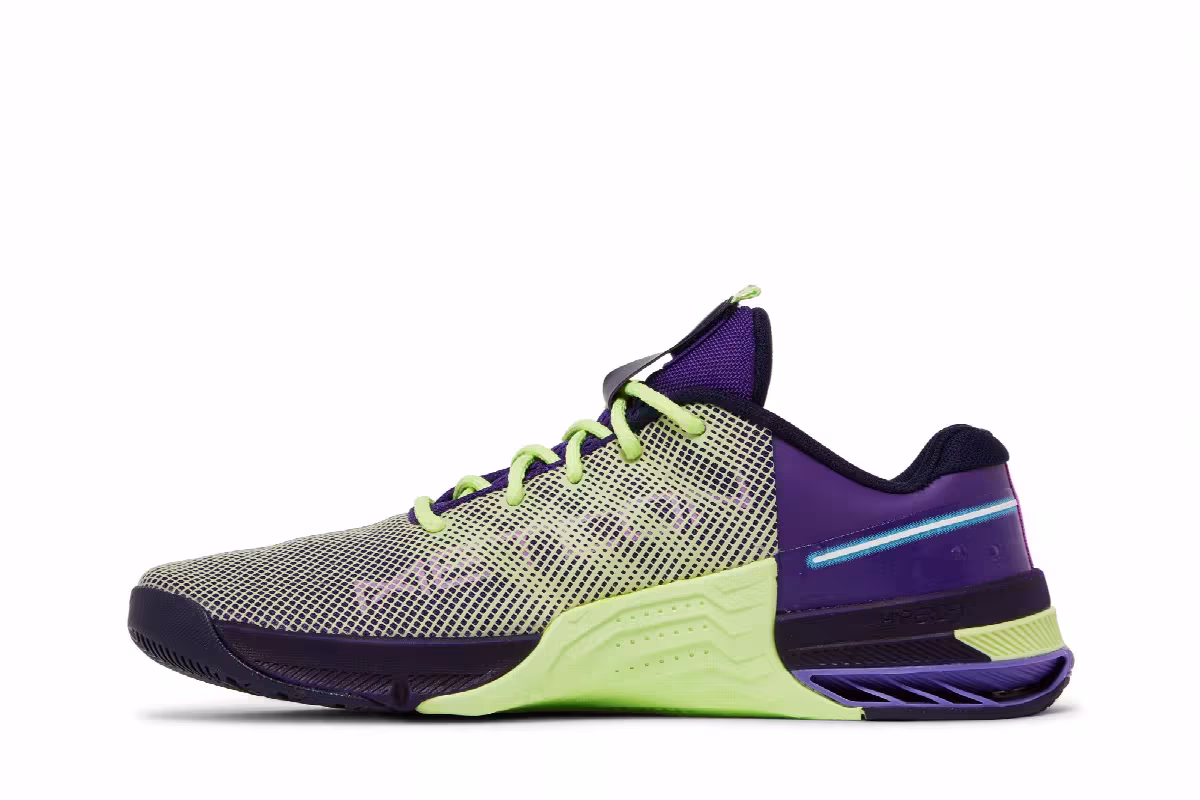 Nike Metcon 8 AMP Deep Purple Barely Volt, view 4