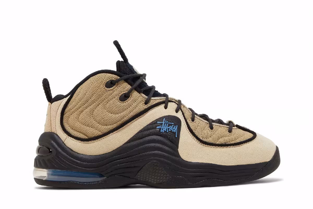 Stussy x Nike Air Penny 2 Rattan Limestone, view 2