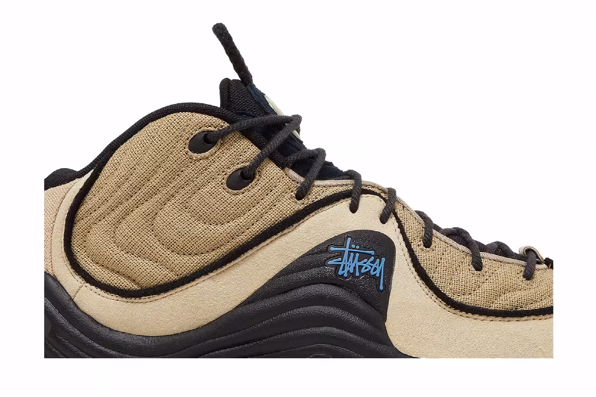 Stussy x Nike Air Penny 2 Rattan Limestone, view 3