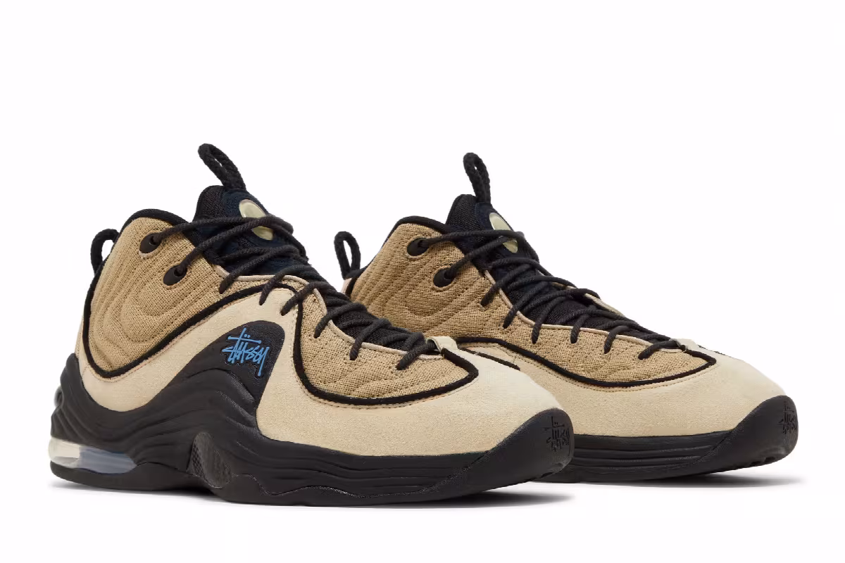 Stussy x Nike Air Penny 2 Rattan Limestone, view 9