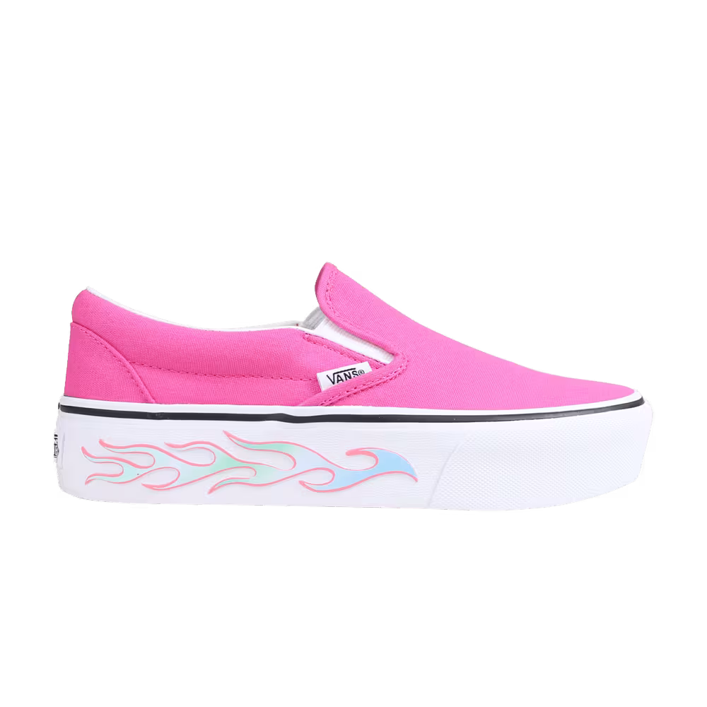 Vans Classic Slip-On Sidewall Flame - Pink