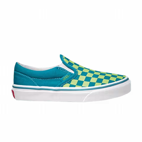 Vans Classic Slip-On Kids 'Checkerboard - Blue Green'