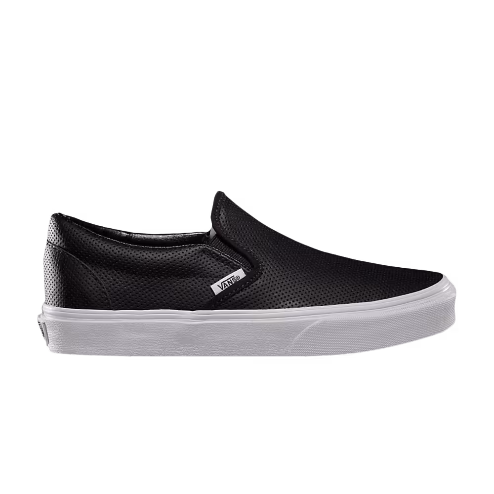 Vans Classic Slip-On Kids Perf Leather - Black
