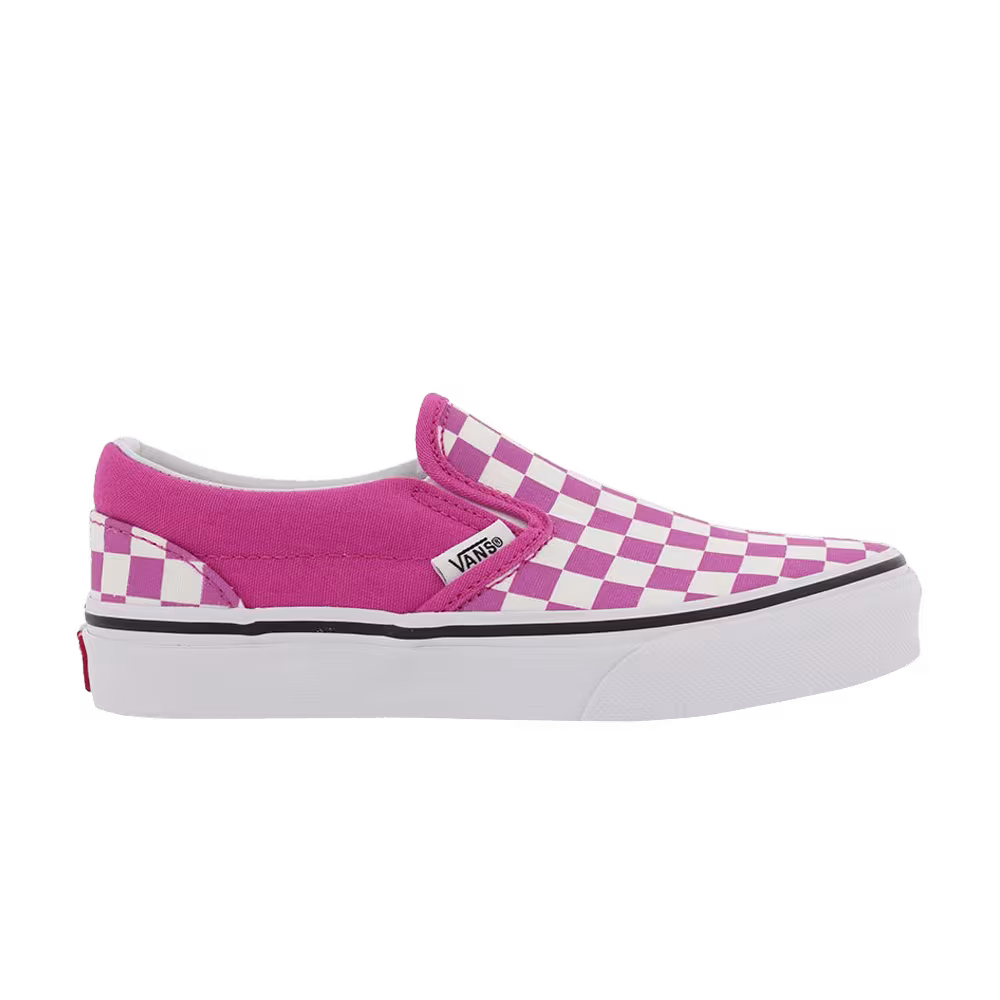 Vans Classic Slip-On Kids Raspberry Rose Checkerboard