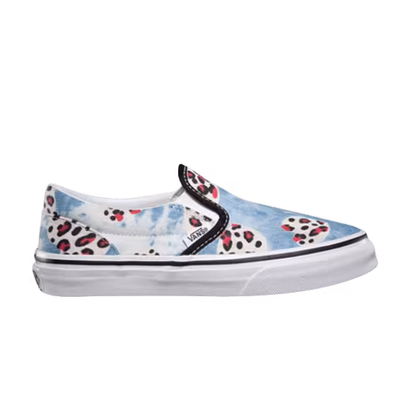 Vans Classic Slip-on Kids Leopard Heart Blue