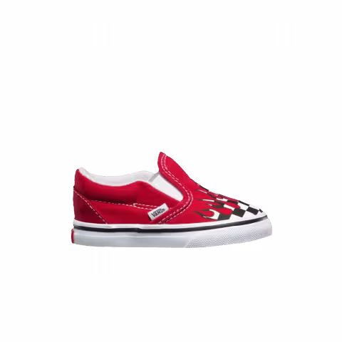 Vans Classic Slip-On Toddler 'Checker Flame - Racing Red'