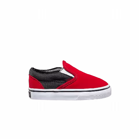 Vans Classic Slip-On Toddler 'Red Black Denim'