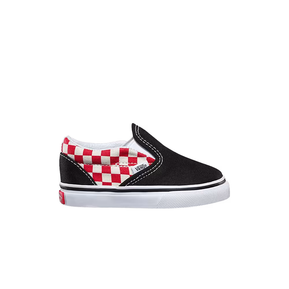 Vans Classic Slip-On Toddler Checkerboard - Black Red