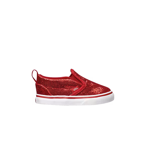 Vans Slip-on Toddler Glitter Red