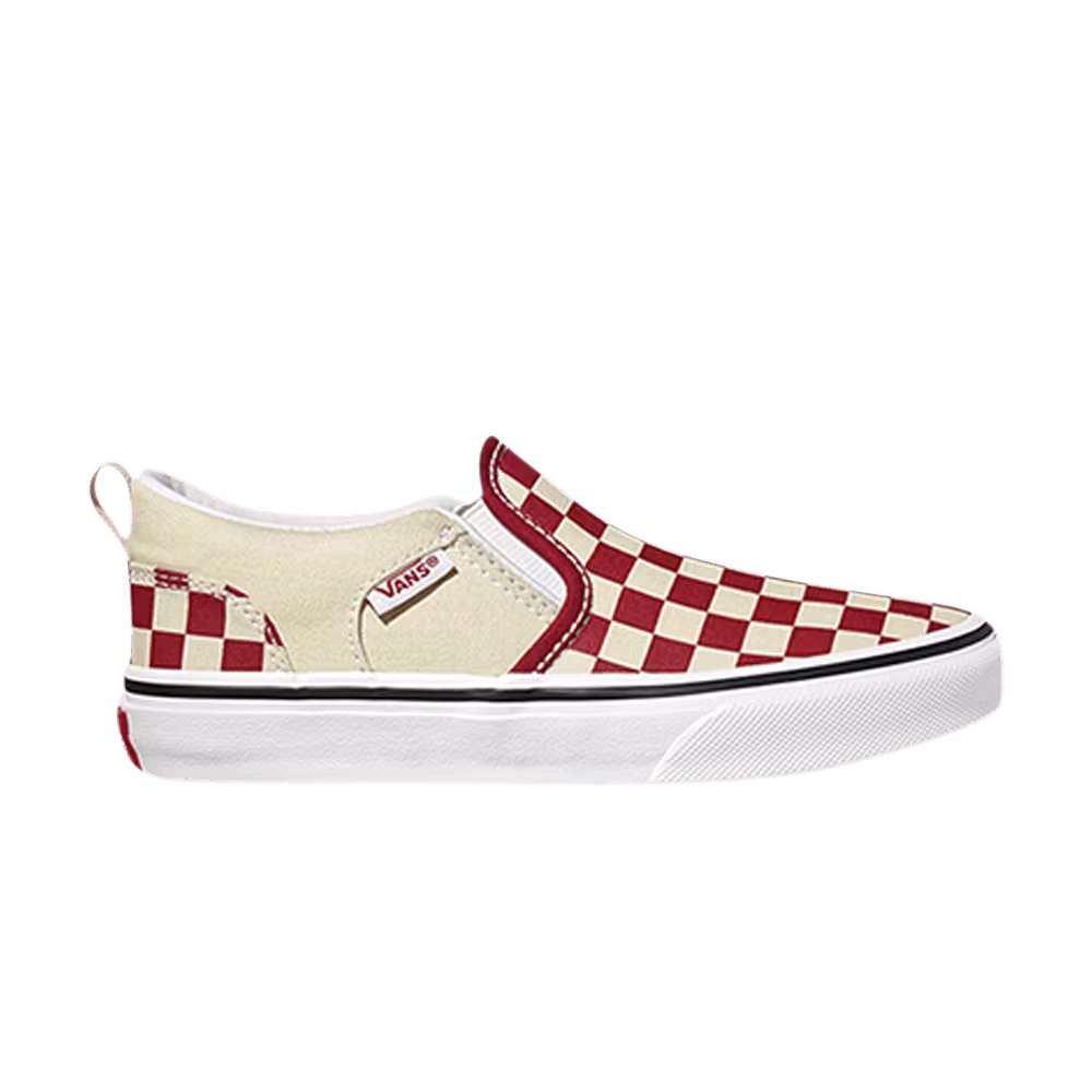 Vans Asher Kids Checkers - Red Natural