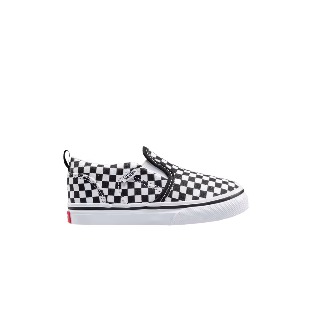 Vans Asher V Toddler Checkers - Black White
