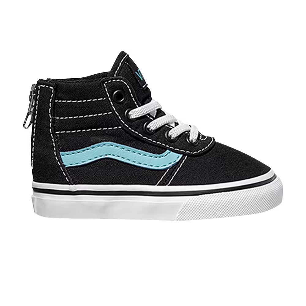 Vans Maddie High Zip Toddler Black Blue Radiance