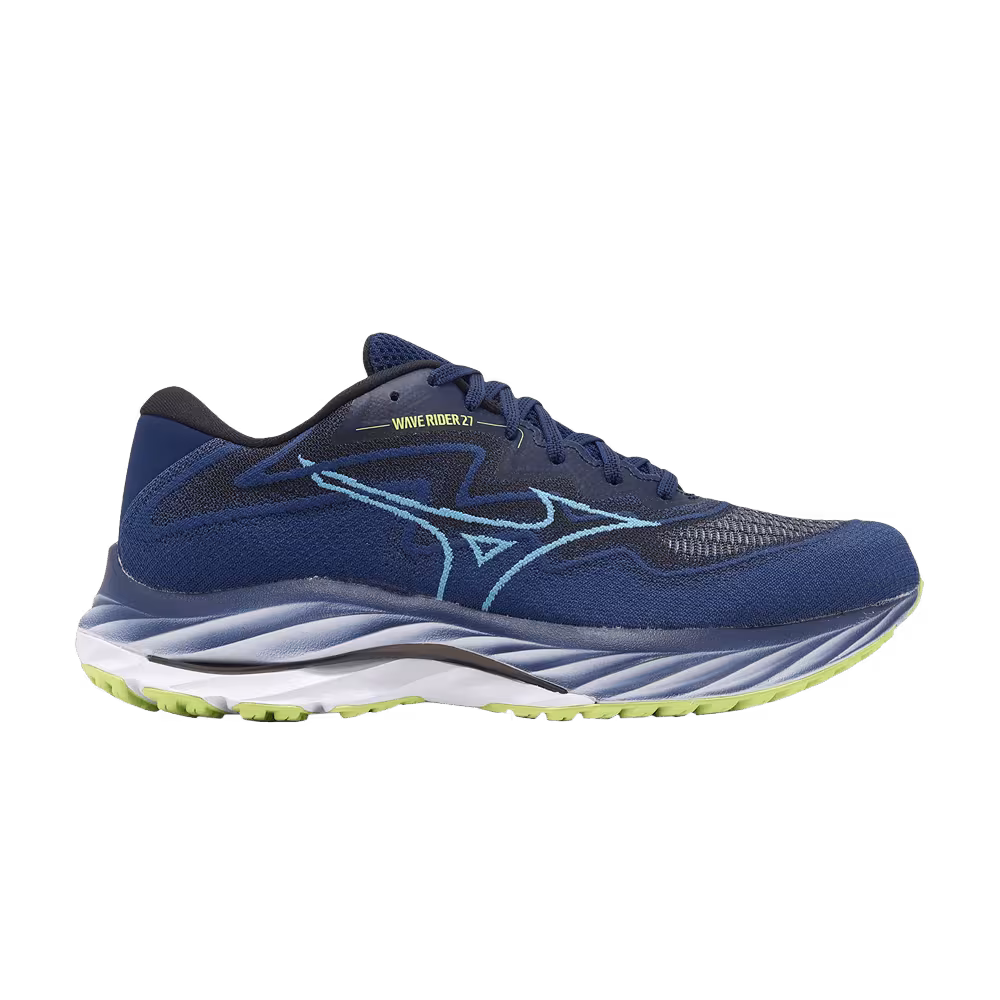Mizuno Wave Rider 27 SSW Super Wide Navy Lime