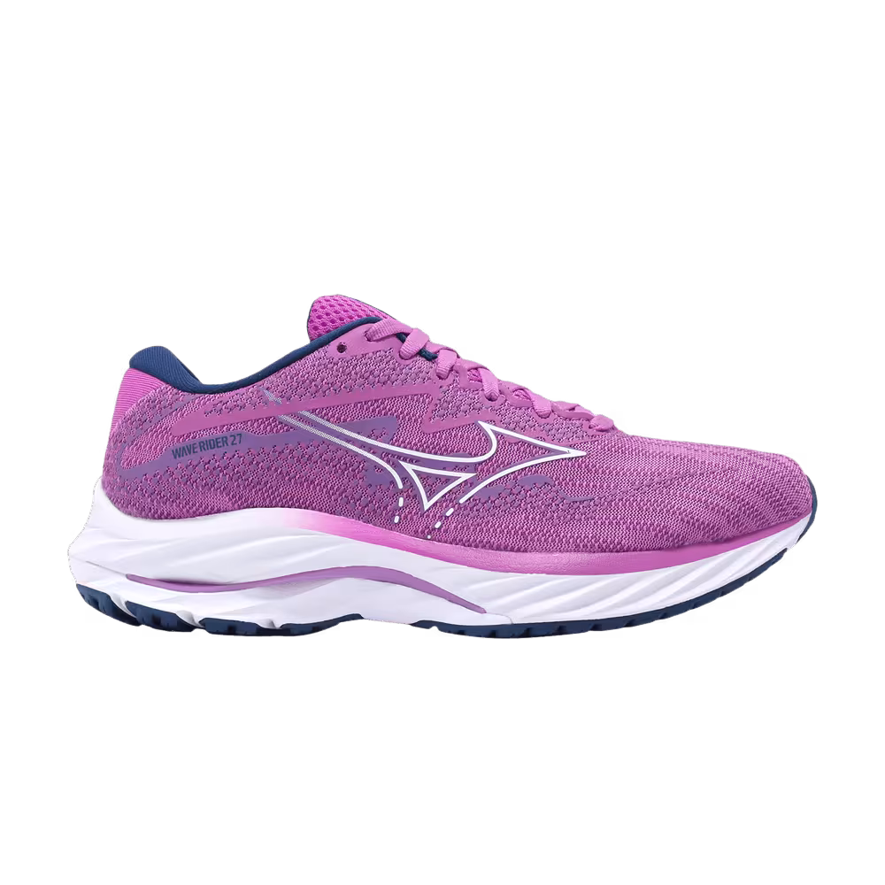 Mizuno Women's Wave Rider 27 Rosebud Navy Peony