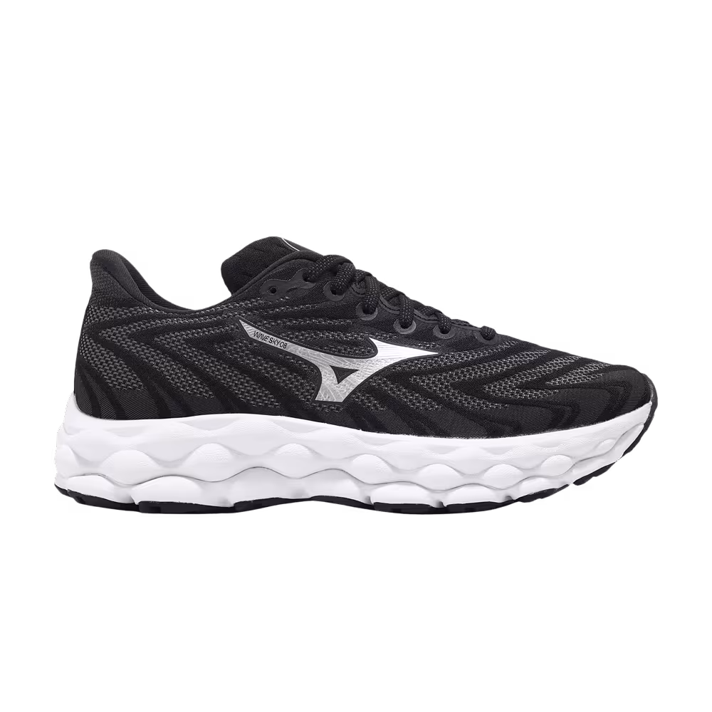 Mizuno Women's Wave Sky 8 Super Wide Black Metallic Silver