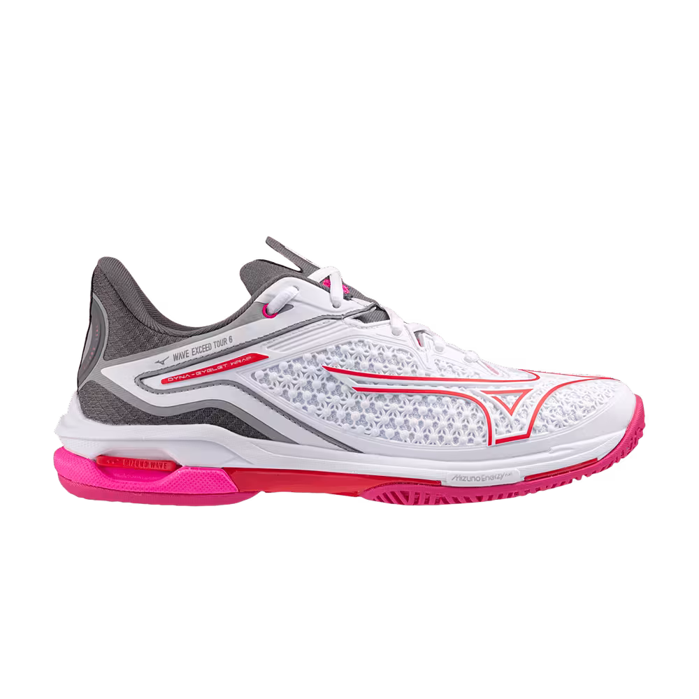 Mizuno Women's Wave Exceed Tour 6 AC White Radiant Red