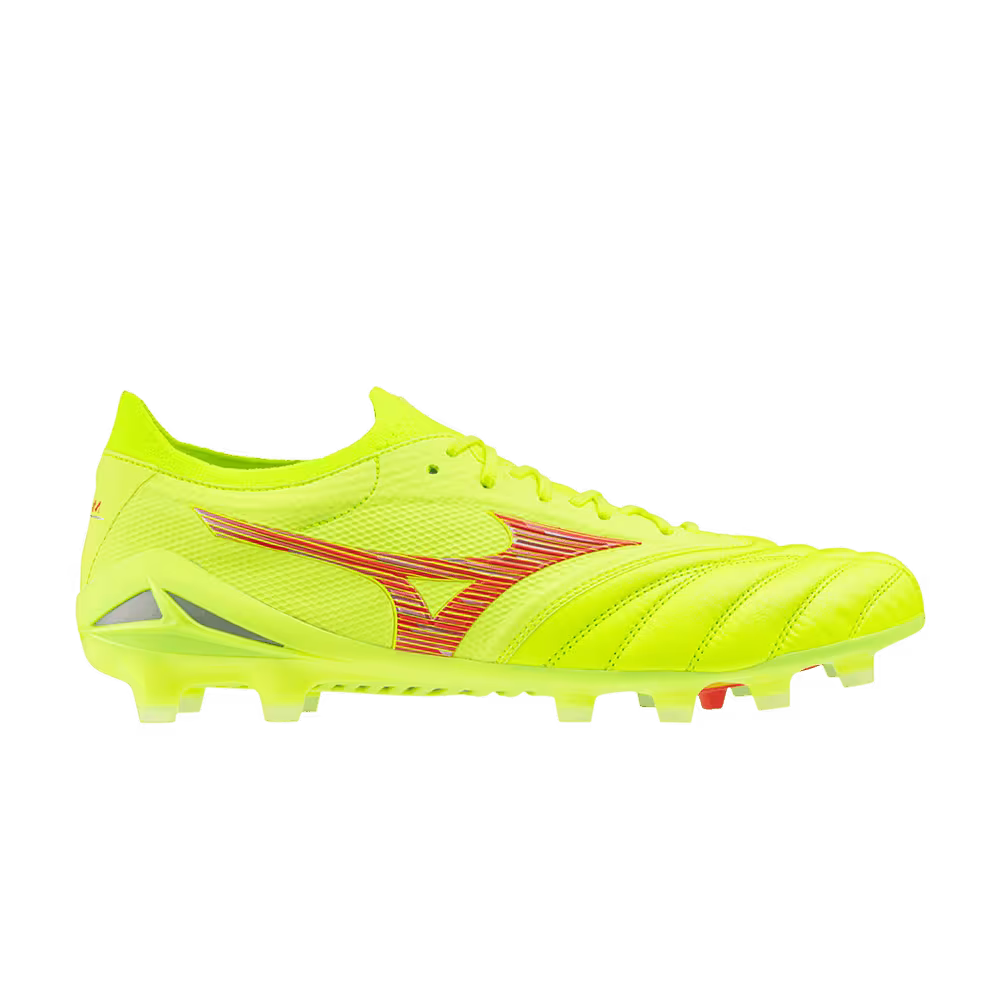 Mizuno Morelia Neo 4 Beta Made in Japan Safety Yellow Fiery Coral