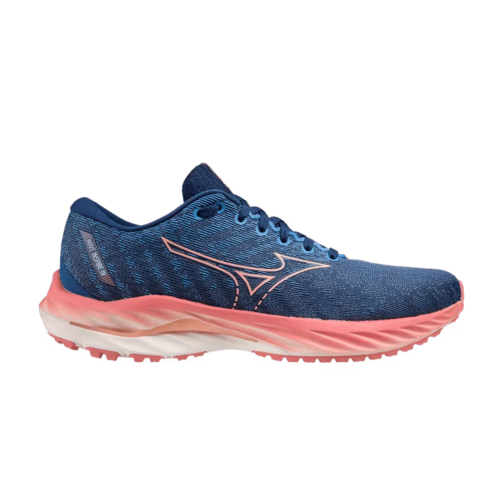Mizuno Women's Wave Inspire 19 Blue Quartz Peach Bud