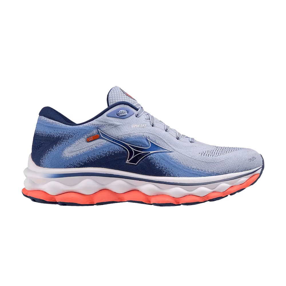 Mizuno Women's Wave Sky 7 Blue Heron Silver