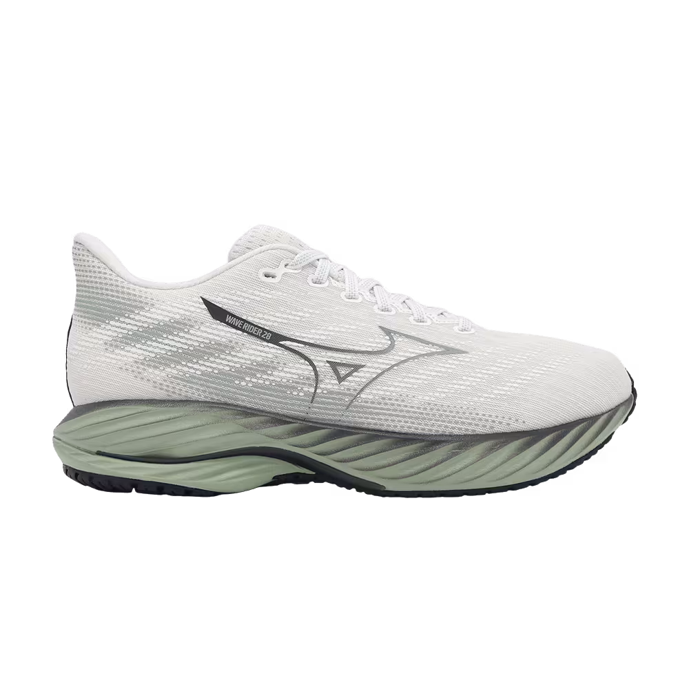 Mizuno Wave Rider 28 Super Wide Snow White Frosty Green