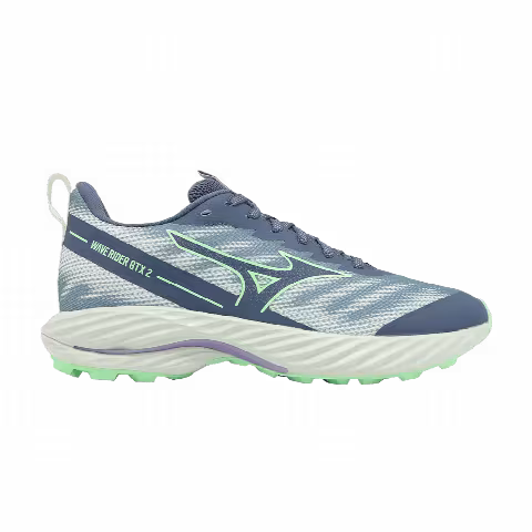 Mizuno Wmns Wave Rider GORE-TEX 2 Super Wide 'Vintage Indigo Neo Mint'