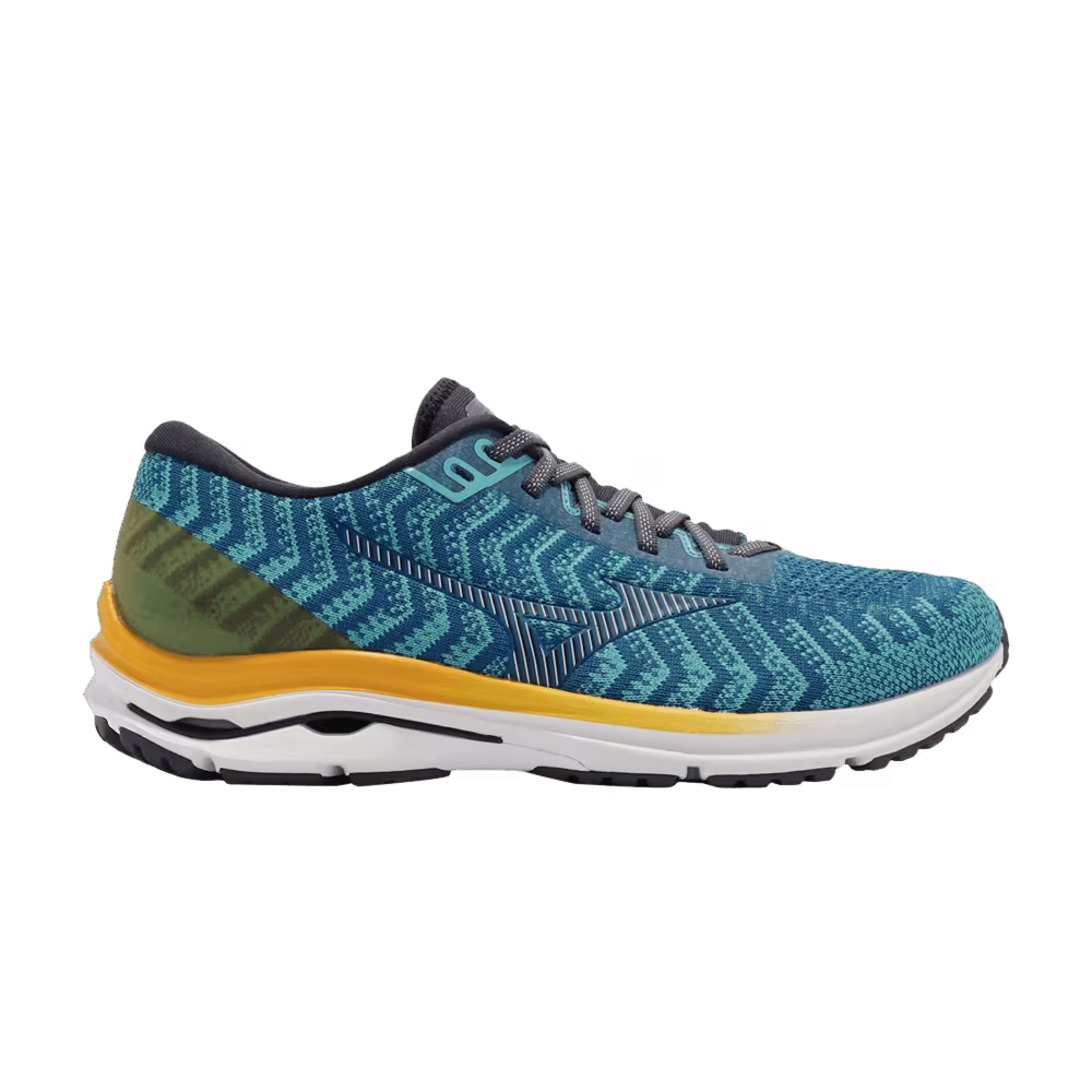 Mizuno Wave Rider 24 Waveknit Super Wide Blue Orange