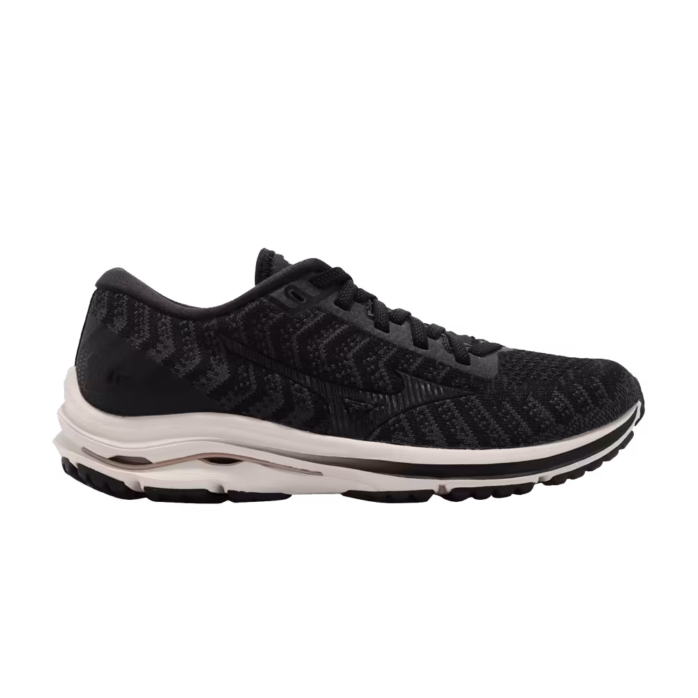 Mizuno Women's Wave Rider 24 Waveknit Black Ivory