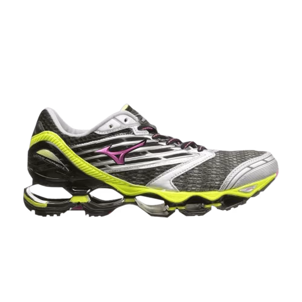 Mizuno Women's Wave Prophecy 5 Gunmetal Safety Yellow