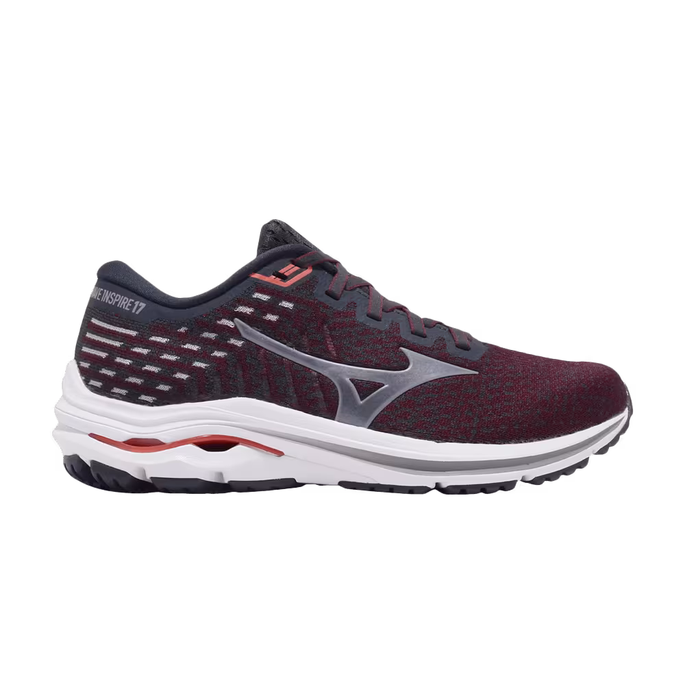 Mizuno Women's Wave Inspire 17 Waveknit Wide Dark Red