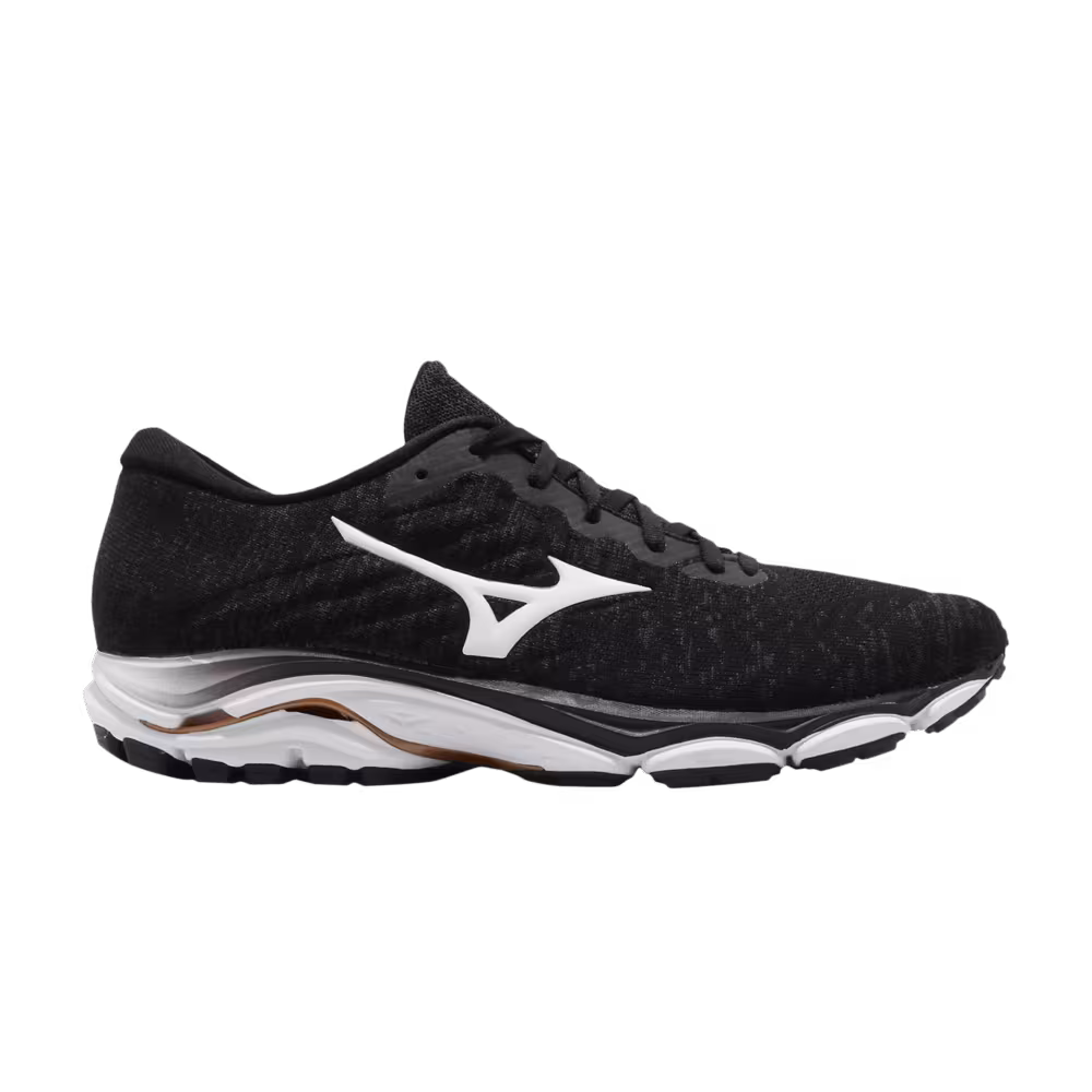 Mizuno Wave Inspire 16 Waveknit Black White Brown
