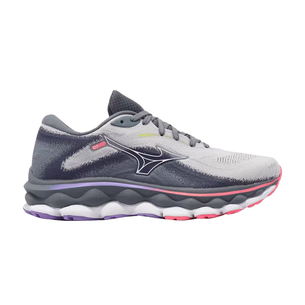 Mizuno Women's Wave Sky 7 Super Wide Pearl Blue High-Vis Pink