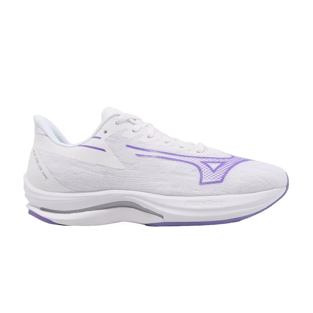 Mizuno Women's Wave Rebellion Sonic Wide White Purple