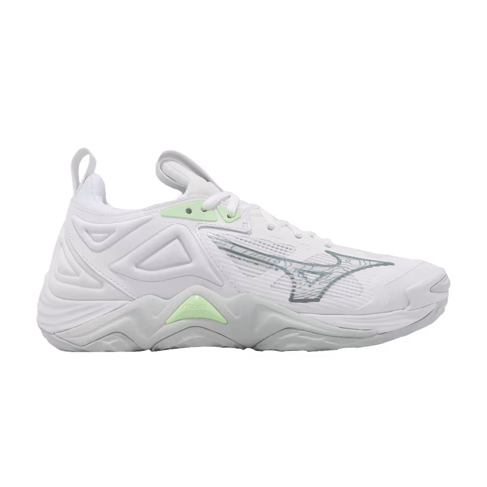 Mizuno Women's Wave Momentum 3 White Patina Green
