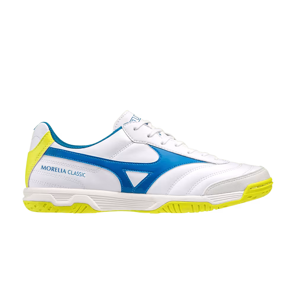 Mizuno Morelia Sala Classic IN White Mykonos Blue