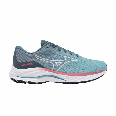 Mizuno Wave Rider 26 4E Wide 'Maui Blue Fiery Coral'