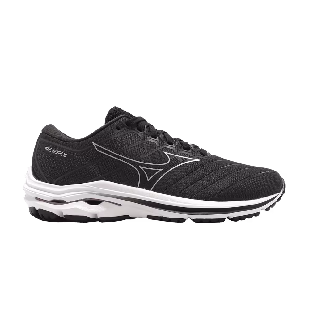Mizuno Women's Wave Inspire 18 Wide Black White