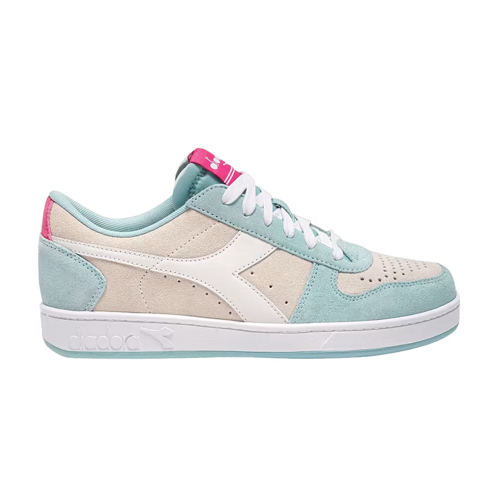 Diadora Women's Magic Basket Low Suede Surf Spray Whisper White