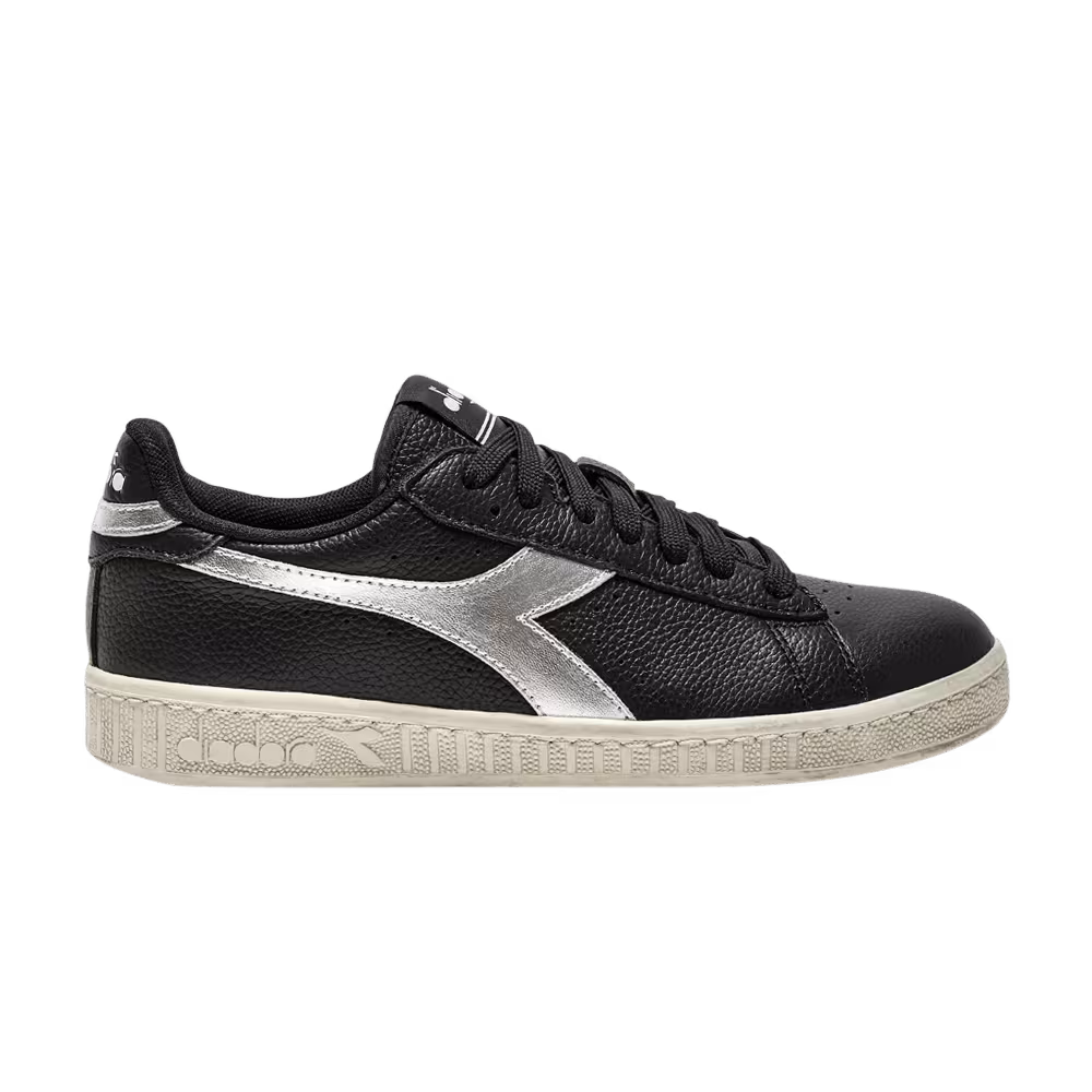 Diadora Women's Game L Low Waxed Metal Black Silver