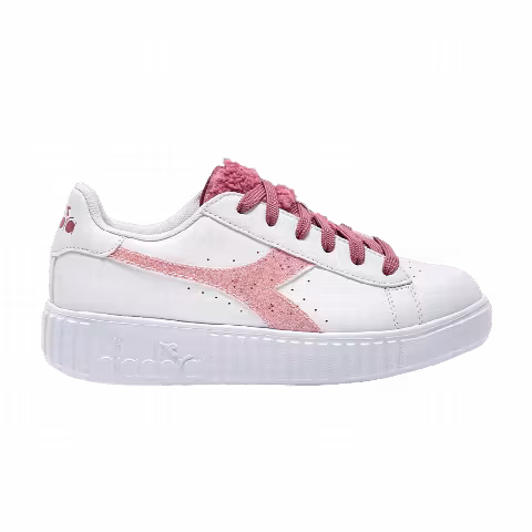 Diadora Game Step Premium Big Kid 'Fluffy - White Red Violet Glitter'