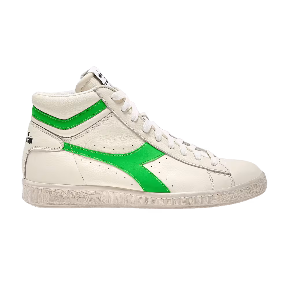 Diadora Game High Flou Waxed White Green