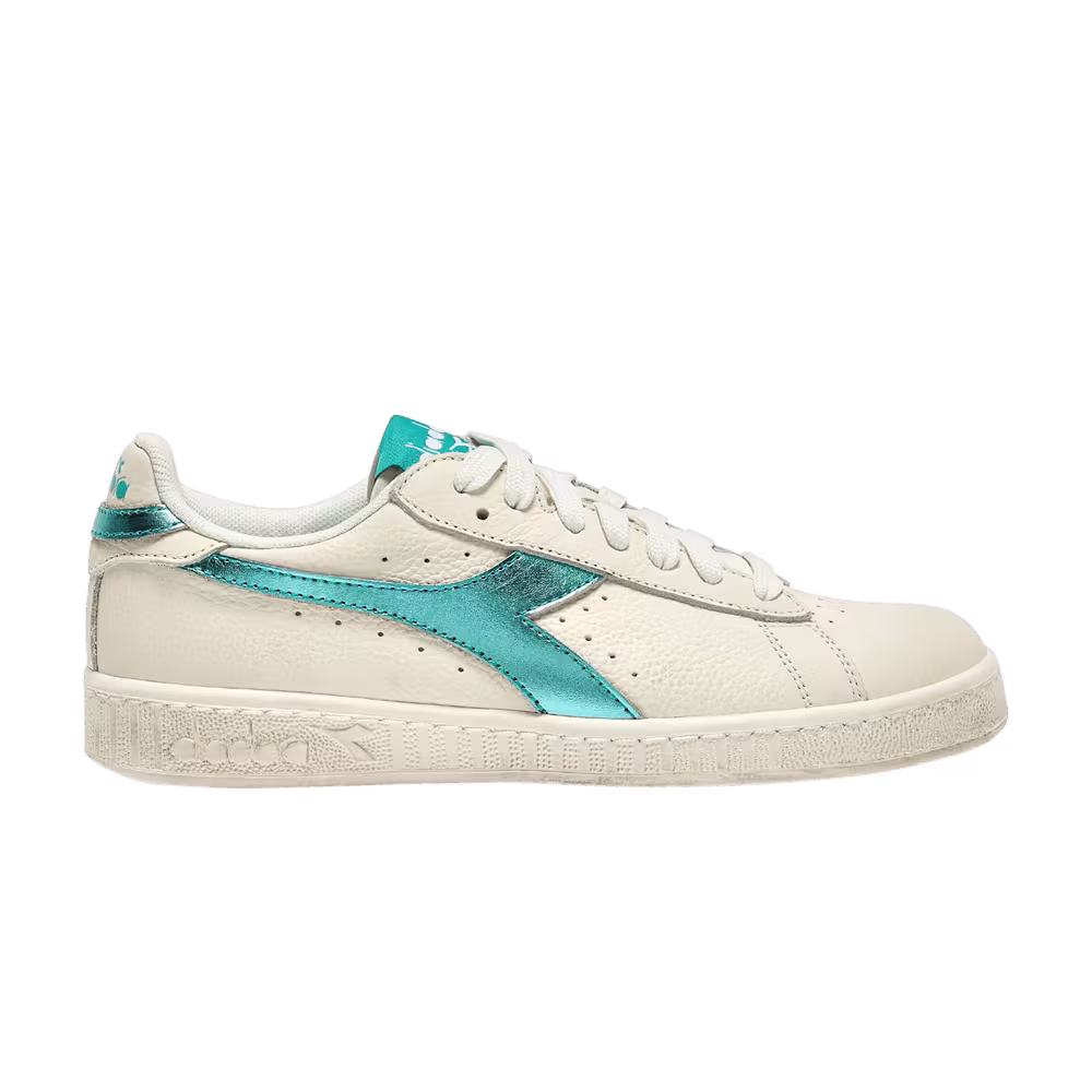 Diadora Women's Game L Low Waxed Metal Sky Blue Turquoise
