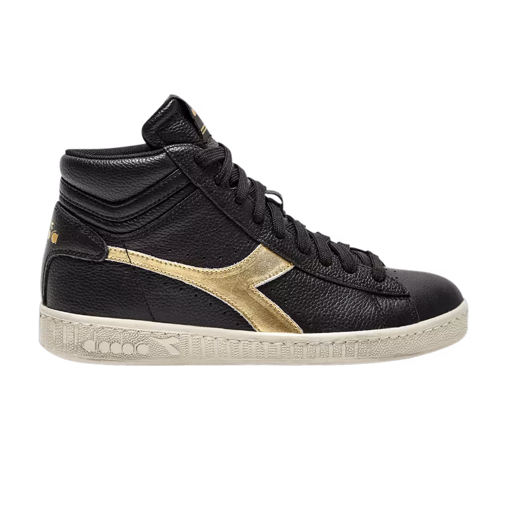 Diadora Women's Game L High Waxed Metal Black Gold