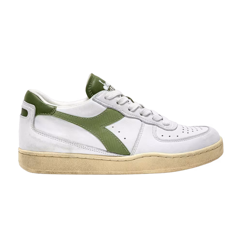 Diadora Mi Basket Low Used White Pesto