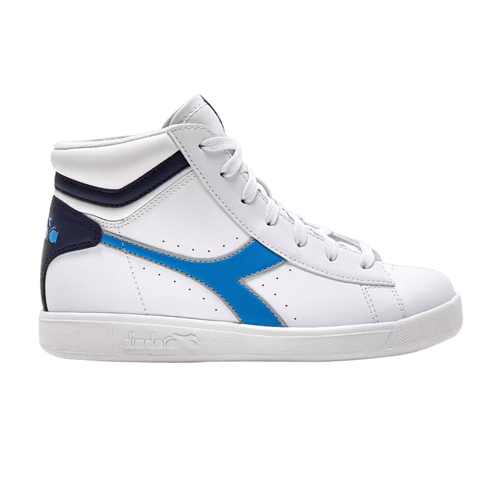 Diadora Game P High Big Kid White Azure Blue