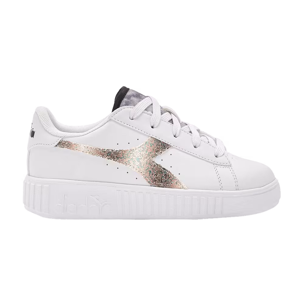 Diadora Game Step Glow Little Kid Glitter - White