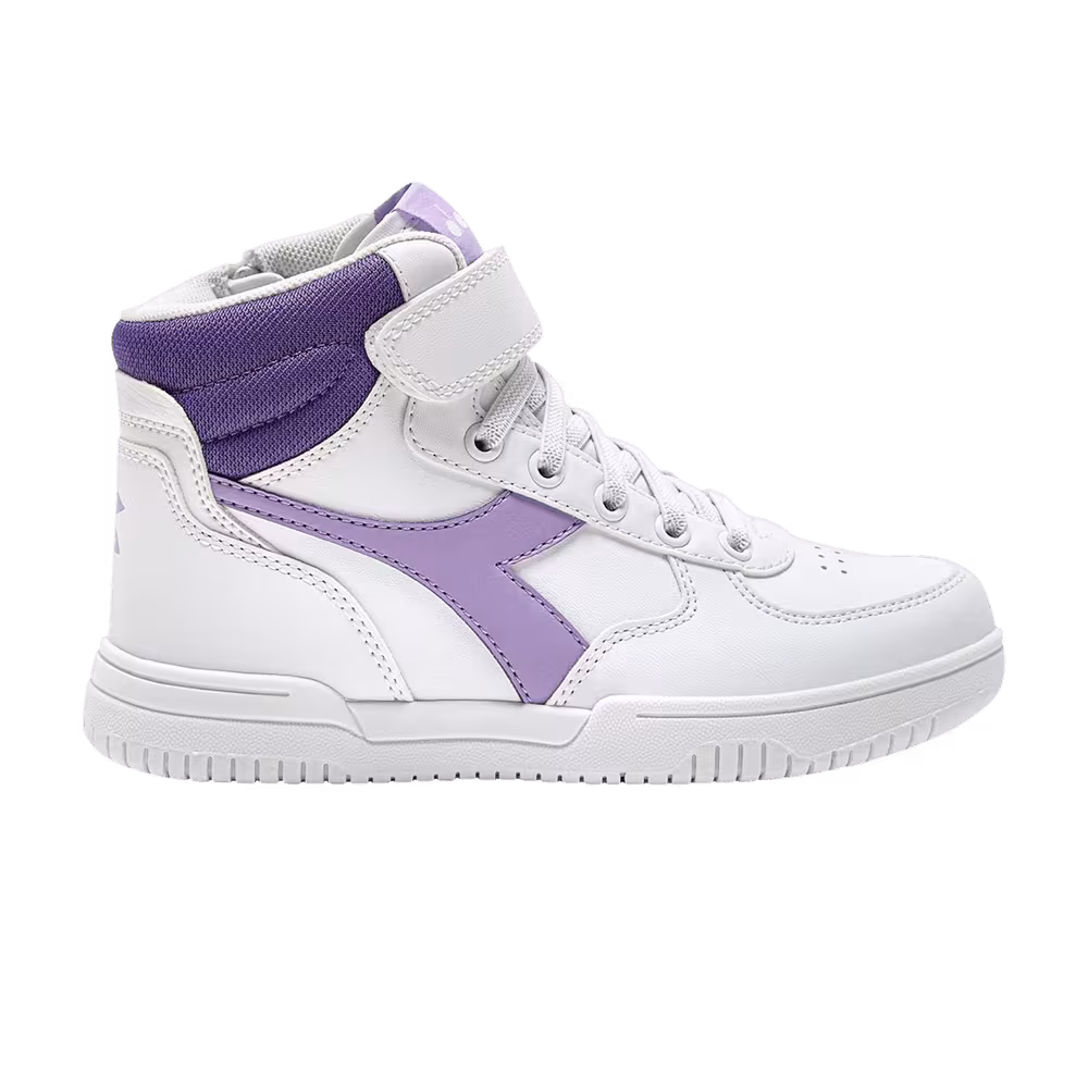 Diadora Raptor Mid Little Kid White Purple Rose