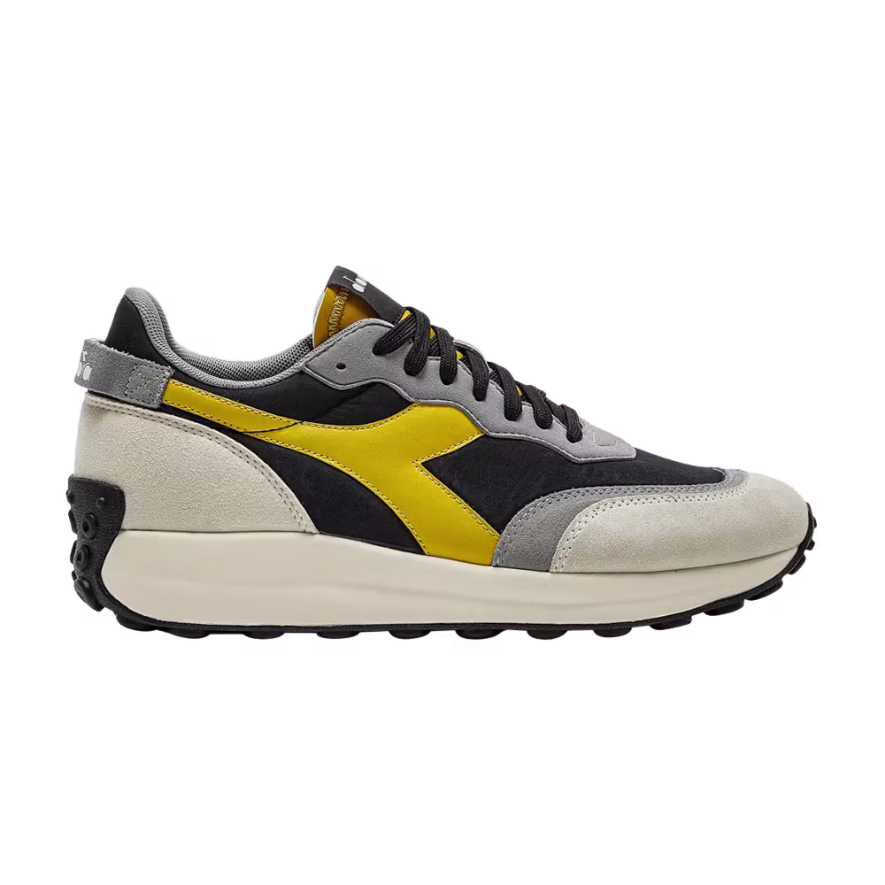 Diadora Race Nyl White Pristine Black Yellow