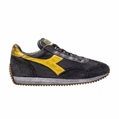 Diadora Equipe H Dirty Stone Wash Evo 'Black Ebony Yellow'