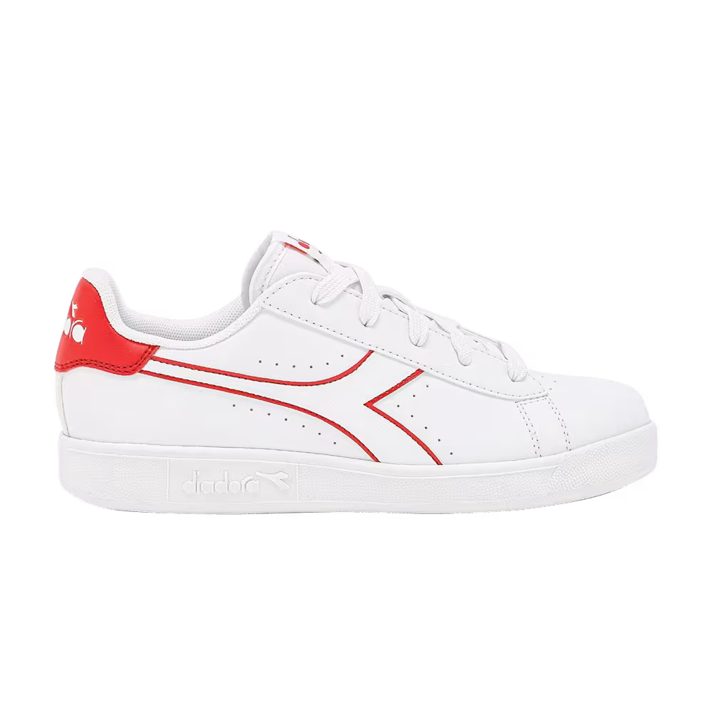 Diadora Game P Big Kid White Bittersweet Red