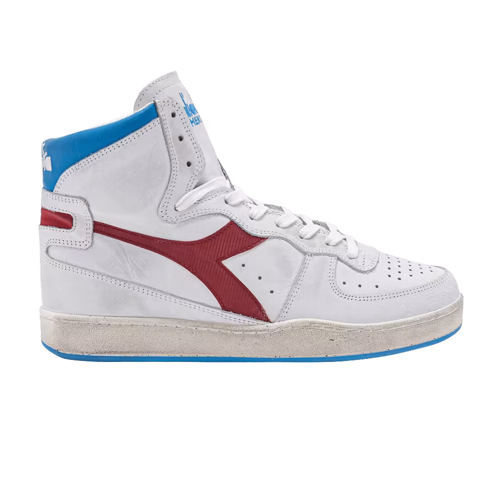 Diadora Mi Basket Used White Red Bonnie Blue